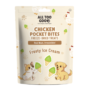 All Too Good Chicken Pocket Bites Freeze-Dried Treats Frosty Ice Cream 60g
